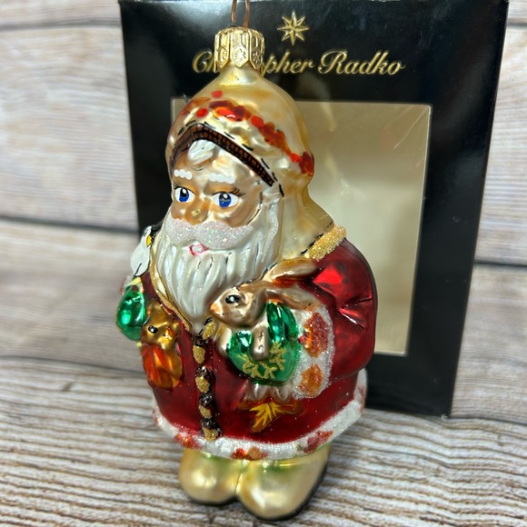 Christopher Radko FROSTY LEAF JR Glass Ornament Christmas Santa - Picture 2 of 6